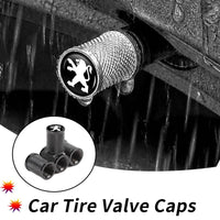 Bouchons de Valve Peugeot 206, 207, 208, 307, 308, 3008, 407, 508, Métal Strié, Lot de 4
