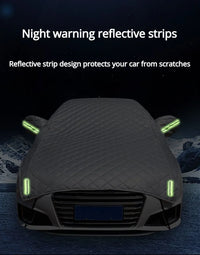 Demi-Housse de Protection Voiture Matelassée Toutes Saisons Bandes Réfléchissantes