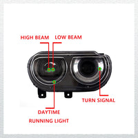 Phares LED Dodge Challenger 2008-2014 Kit Complet Feux de Jour Dynamiques Clignotants