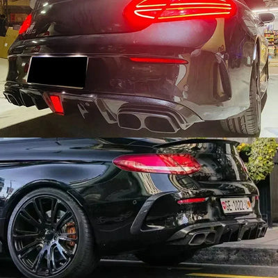 Diffuseur Carbone et Embouts Noirs Mercedes C205 Coupé