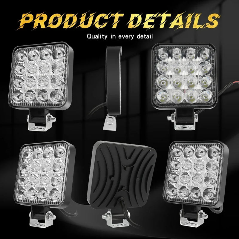 Feux Antibrouillard LED 4 Pouces 12V 24V IP68 Kit 4 Pièces