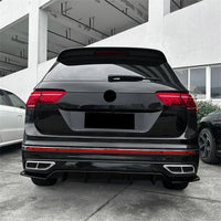 Diffuseur de Pare-Chocs Arrière Volkswagen Tiguan MK2.5 R-Line 2021-2023 Noir Brillant ou Aspect Carbone