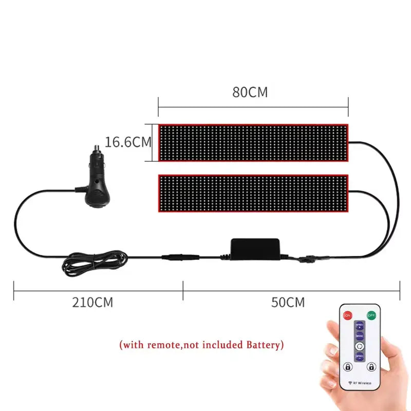 Panneau LED Yeux du Diable Flexible Voiture Télécommande