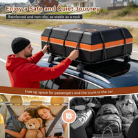 Sac de Toit Voiture 595 L Étanche 21 Pieds Cubes avec 6 Sangles et Fond Antidérapant