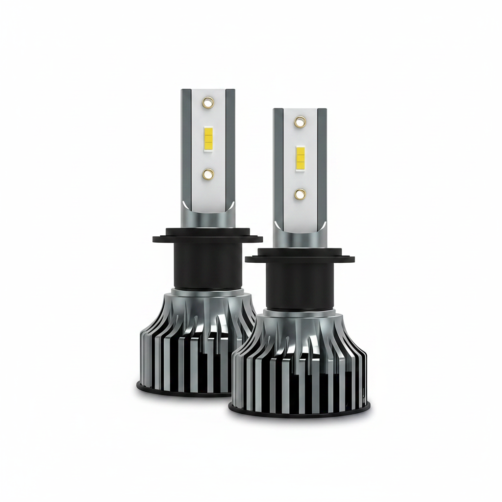 Ampoules LED H4 H7 H1 H11 9005 Canbus 22000LM, fond blanc studio