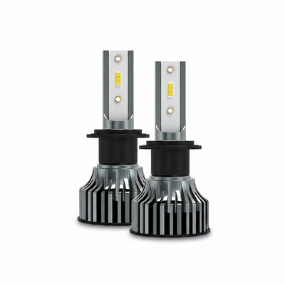 Ampoules LED H4 H7 H1 H11 9005 Canbus 22000LM, fond blanc studio