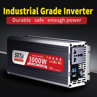 Convertisseur 12V 24V 220V Pur Sinus 1200 à 3000 W Onduleur Voiture Écran LCD