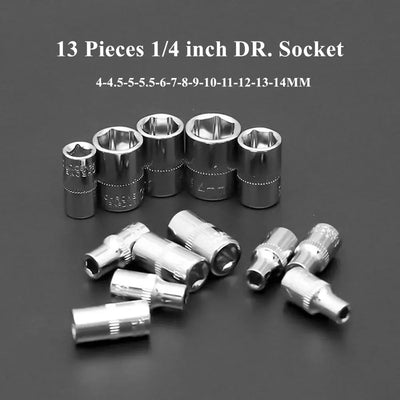 Jeu de Douilles 46 Pièces avec Cliquet pour Voiture