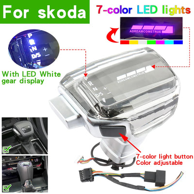 Pommeau de Vitesse Cristal LED Volkswagen Golf Audi A3