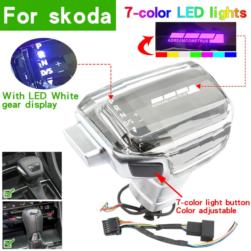 Pommeau de Vitesse Cristal LED Volkswagen Golf Audi A3