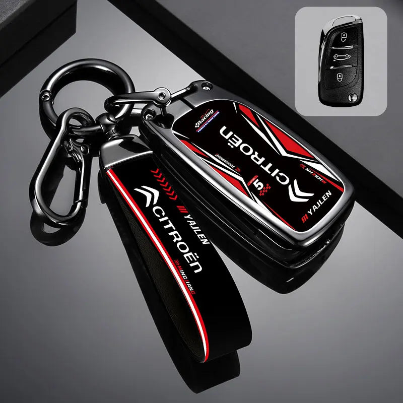 Étui de Protection Clé Citroën C3 C4 C5 Berlingo Picasso Alliage de Zinc Blanc ou Noir