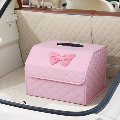 Boîte de Rangement de Coffre Voiture Pliable Cuir