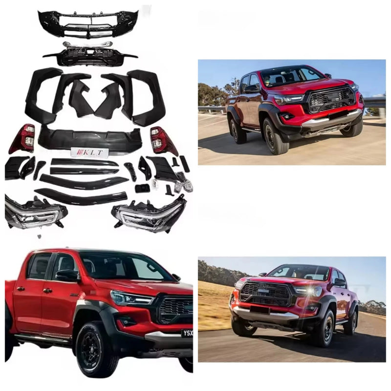 Kit Carrosserie Conversion Gr Sport 2023 Toyota Hilux Revo 2016-2020 Pare-Chocs Calandre Phares Élargisseurs d'Ailes