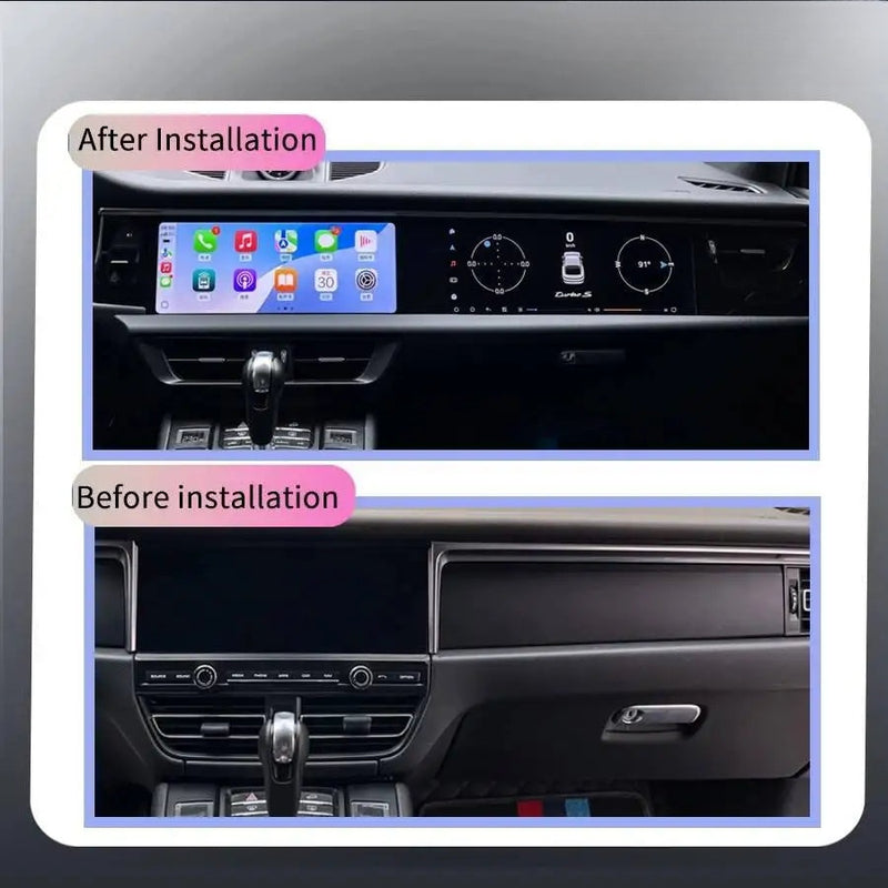Autoradio Double Écran 12,3 + 12,3 Pouces Porsche Macan 2018-2024 Android CarPlay GPS 4G