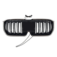 Calandre LED Lumineuse BMW X1 U11 U12 2023-2025 Double Lattes Noir Brillant
