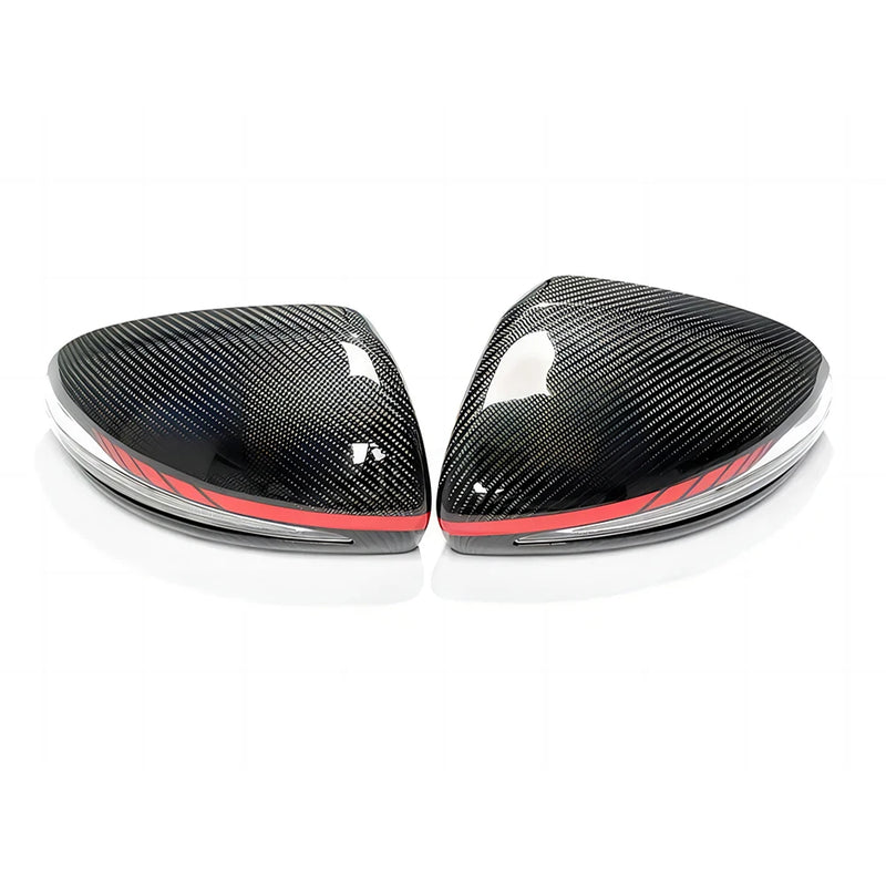 Coque de Rétroviseur Mercedes GLC X253, EQA, EQB X243, EQC N293 en Carbone Véritable de Remplacement, Sec, Forgé ou Liseré Rouge