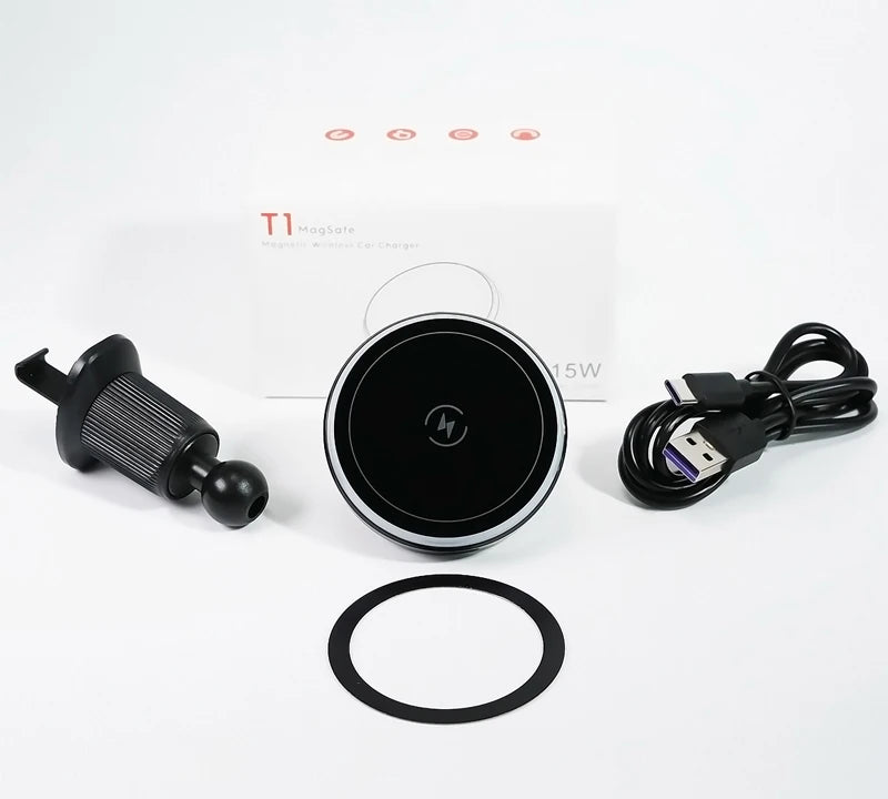 Support Téléphone BMW Série 3 E90 E92 E93 2005-2012 avec Chargeur Sans Fil Magnétique Compatible MagSafe