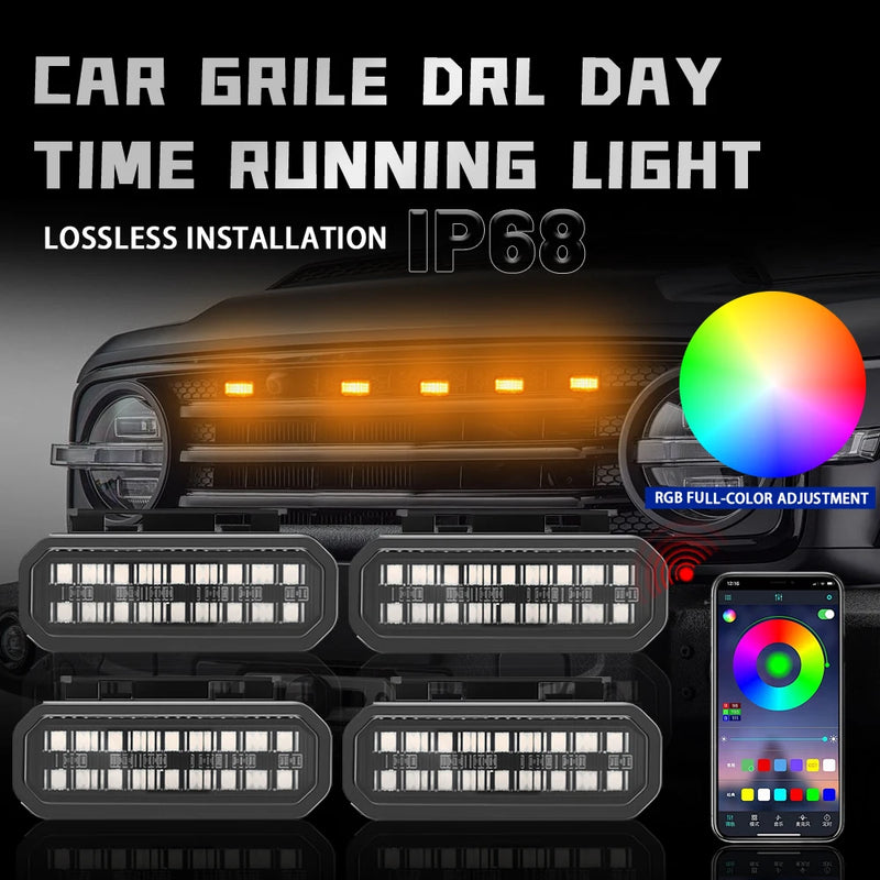 Feux de Calandre LED Nissan Frontier 4, 5 ou 8 Feux RGB ou Couleur