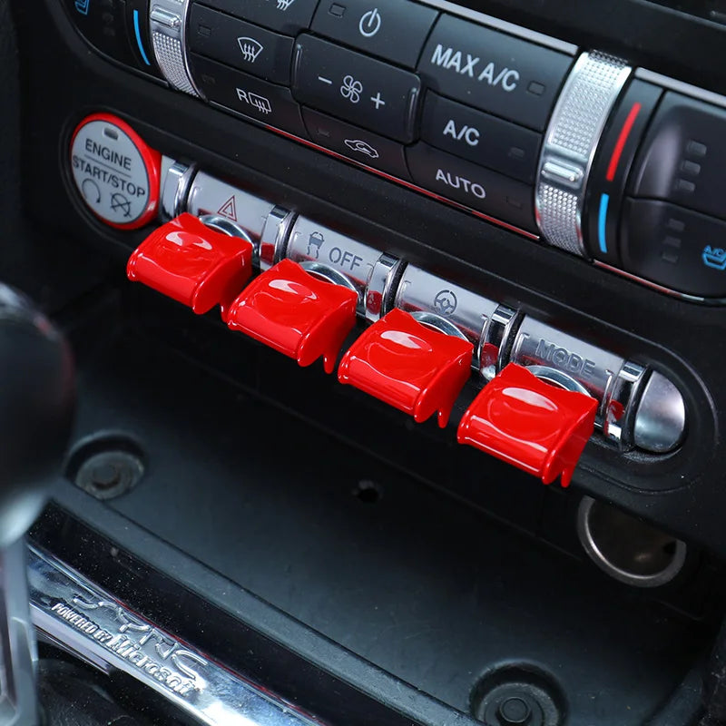 Cache Boutons Console Ford Mustang 2015-2020 Kit 4 Pièces