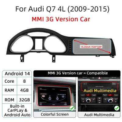 Autoradio Android 14 Audi A6 C6 Q7 2005-2015 CarPlay