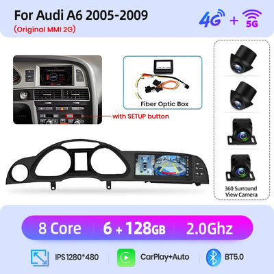 Autoradio Junsun Caméra 360 Audi A6 C6 4F 2005-2011