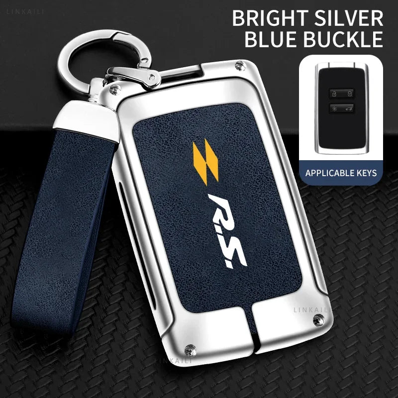 Coque de Clé Renault Carte 2 Touches Alliage de Zinc Suédine Lanière RS