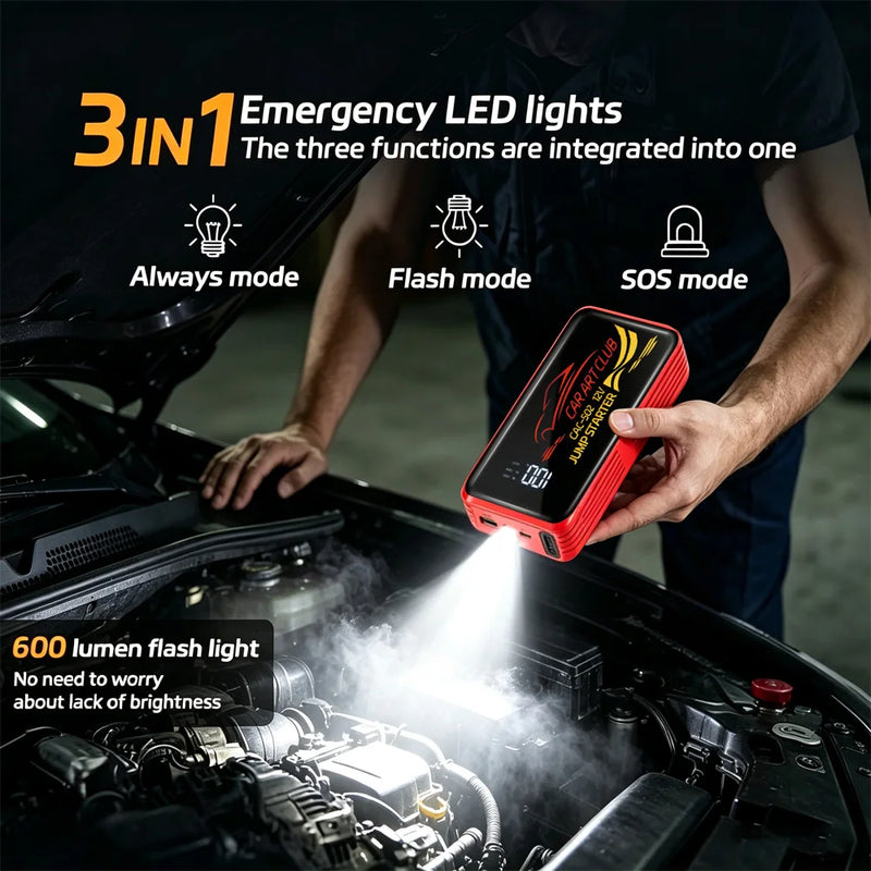 Booster de Batterie Voiture 400A 12V avec Lampe SOS