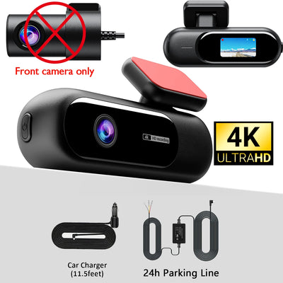 Dashcam 4 Canaux 4K WiFi Avant Arrière Intérieur