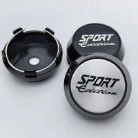 Cache-Moyeux Universels Édition Sport 60mm Noir Argent — vue de profil