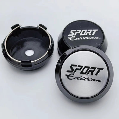 Cache-Moyeux Universels Édition Sport 60mm Noir Argent