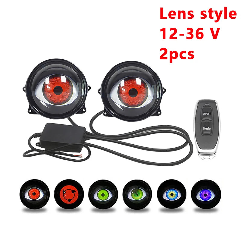 3-Inch Devil Eye LED Headlights — fitting example