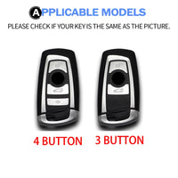 Coque de Clé BMW Alliage Effet Cuir avec Dragonne Série 1 3 5 F20 F30 G20 F10 G30 X3 X4 3 ou 4 Touches