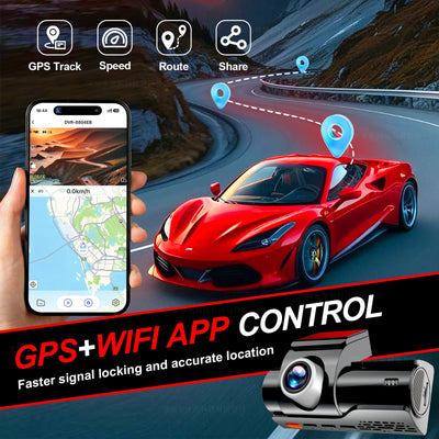 Dashcam 4K Double Canal H265 GPS Vision Nocturne