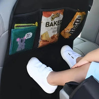 Car Seat Back Organizer Kick-Proof Protection 3 Pockets