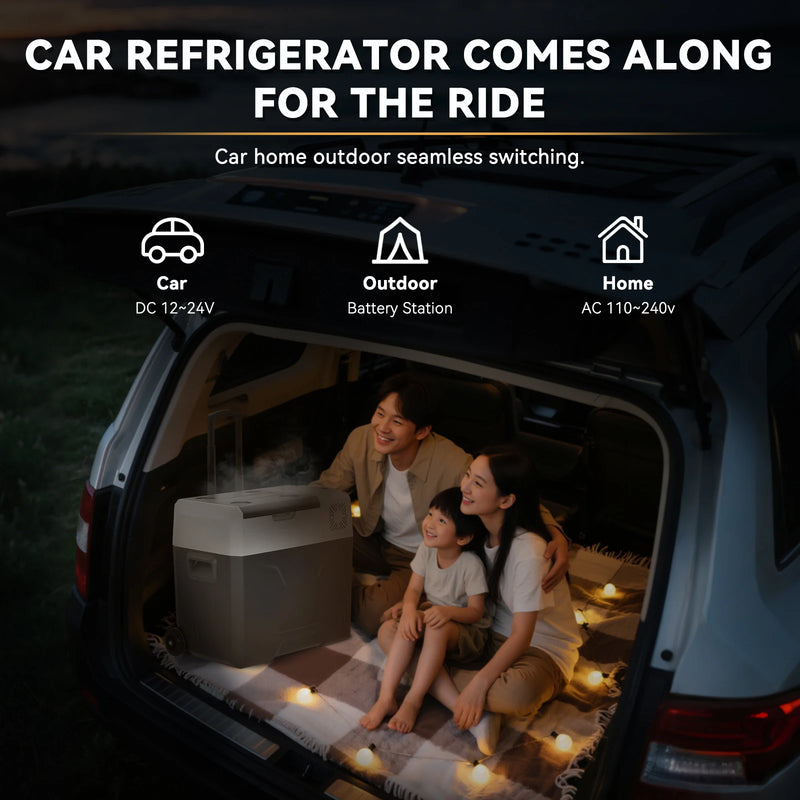 Réfrigérateur de Voiture Podofo 30 L 40 L 50 L Glacière à Compresseur sur Roulettes 12/24 V