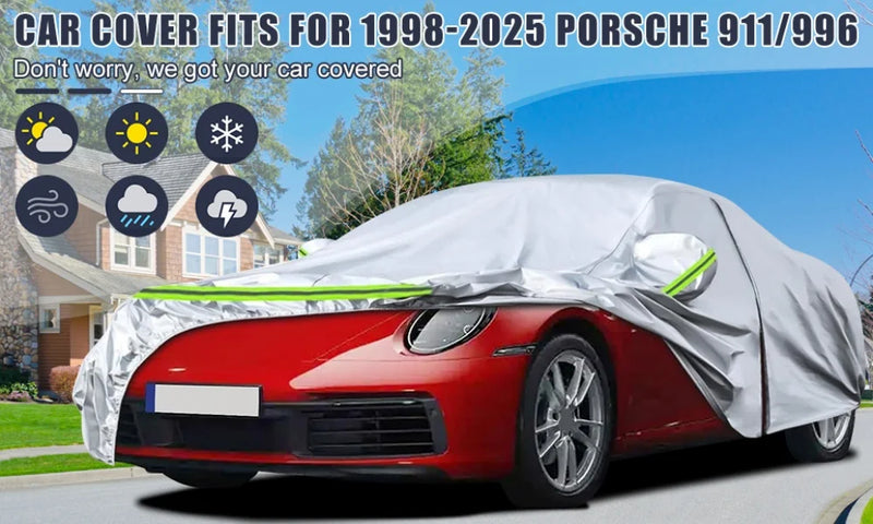 Housse de Protection Voiture Porsche 911 991 992 996 997 1998-2025 Toutes Saisons Argentée