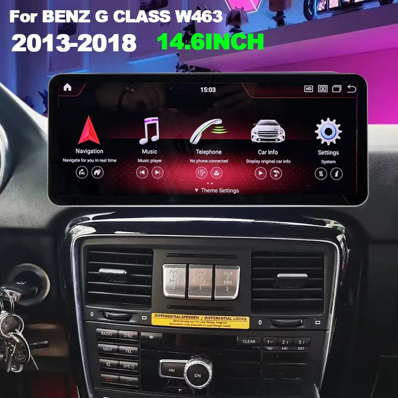 Autoradio Android Mercedes Classe G W463 2013-2018 Écran QLED 14,6 pouces CarPlay Sans Fil GPS