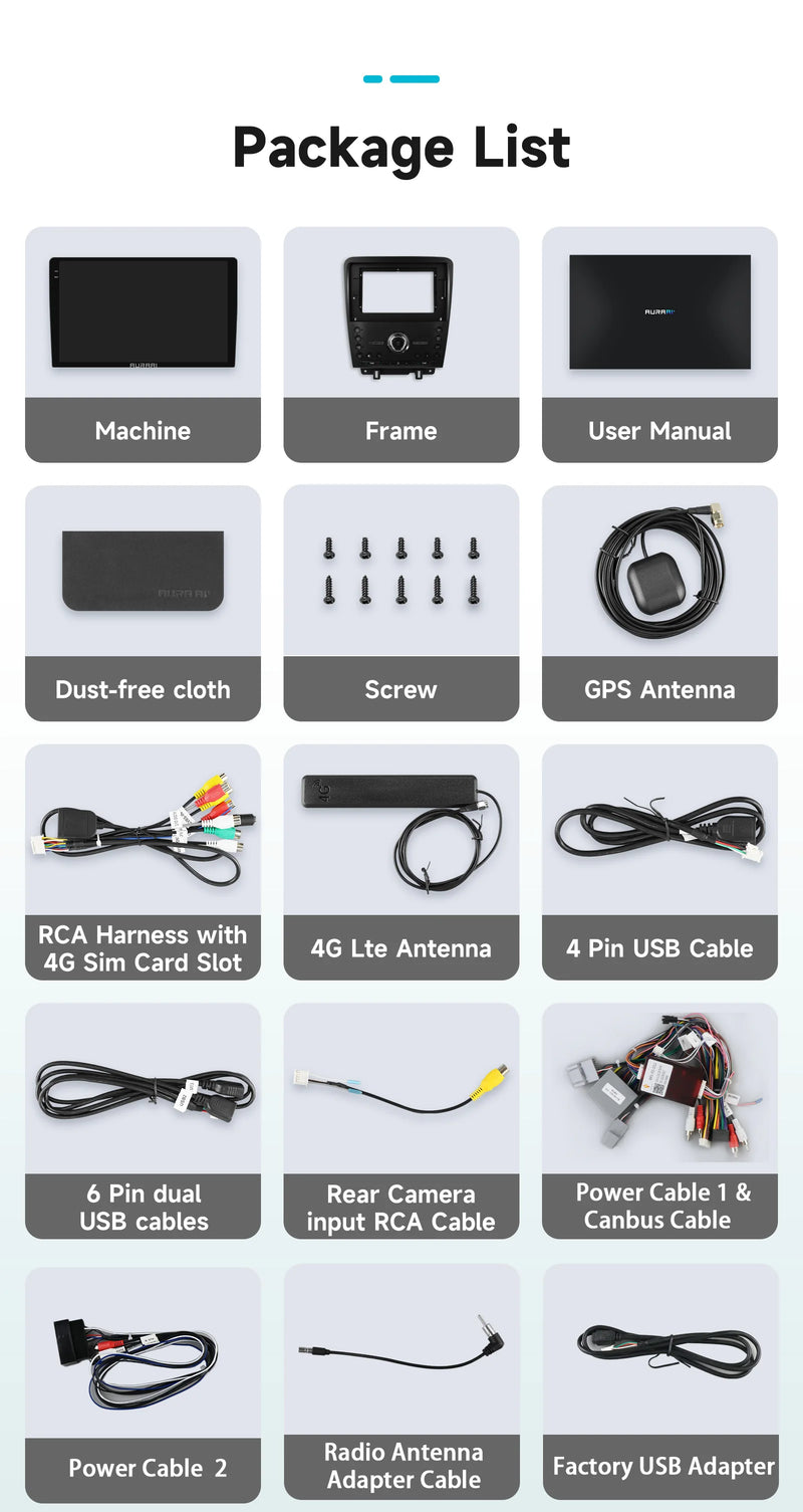 Autoradio Android Ford Mustang 2010-2014 Écran 2K CarPlay Sans Fil Caméra ADAS 360 GPS