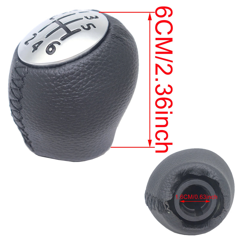 Pommeau de Vitesse Dacia Duster, Dokker et Lodgy Boîte Manuelle 6 Vitesses + R, Simili Cuir et Zinc