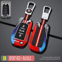 Coque de Protection Clé Peugeot 208 308 408 508 2008 3008 4008 5008 Citroën C3 C4 Cactus C6 C8 Look Sport Rouge ou Noir