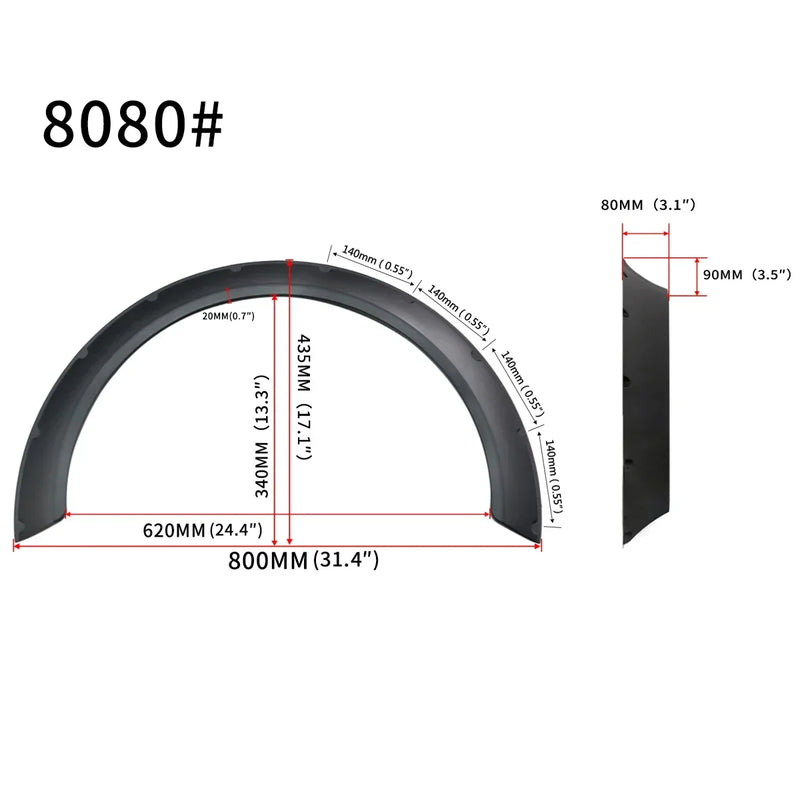 Élargisseurs d'Ailes Universels Kit 4 Pièces Flexibles 840 et 800 mm