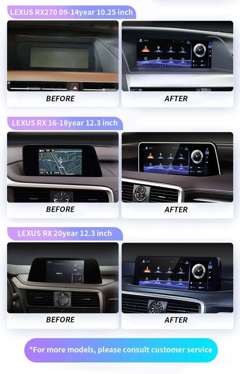Autoradio Android 14 Lexus IS RC 200 250 300 350 200t 300h 2013-2019 Écran 10,25 Pouces CarPlay