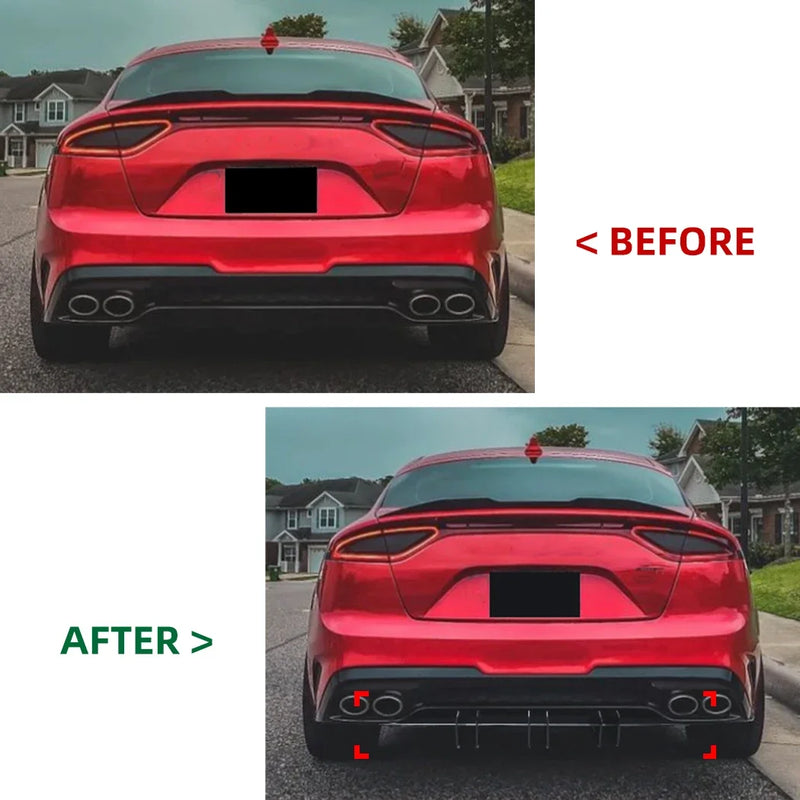 Lame de Diffuseur Arrière Kia Stinger 2018-2021 ABS Noir