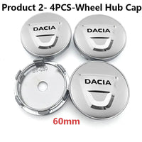 Cache-Moyeux Dacia 60 mm 56 mm Sandero Duster Jogger Lot de 4