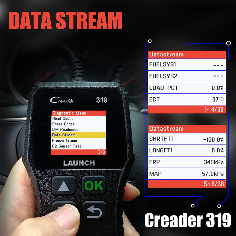 OBD2-Codeleser Launch Creader CR319 Motorkontrollleuchte