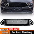 Calandre Ford Mustang 2018-2020 Maille Noire Style GT avec Éclairage LED Intégré