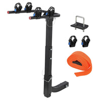 Porte-Vélos sur Attelage Pliable et Inclinable pour 2 ou 4 Vélos avec Stabilisateur Anti-Oscillation en Acier pour SUV et Camping-Car