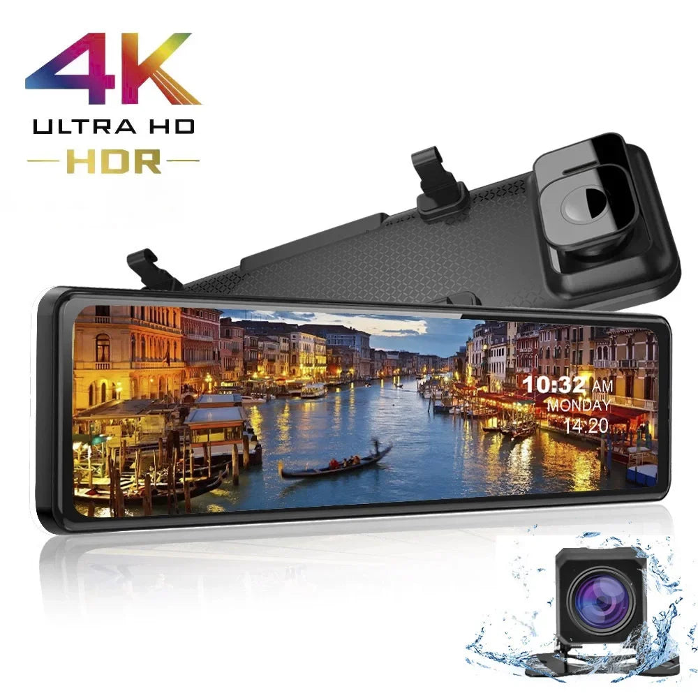 Dashcam Miroir 12 Pouces 4K DUTRIEUX Wi-Fi
