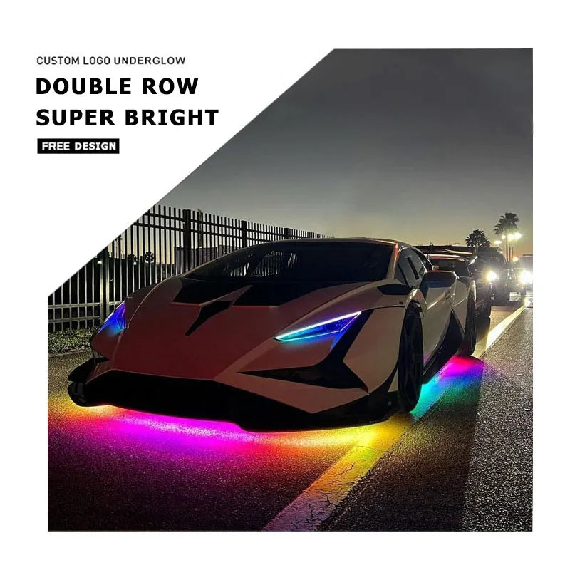 Éclairage d'ambiance LED RGBIC double rangée 6 pièces voiture