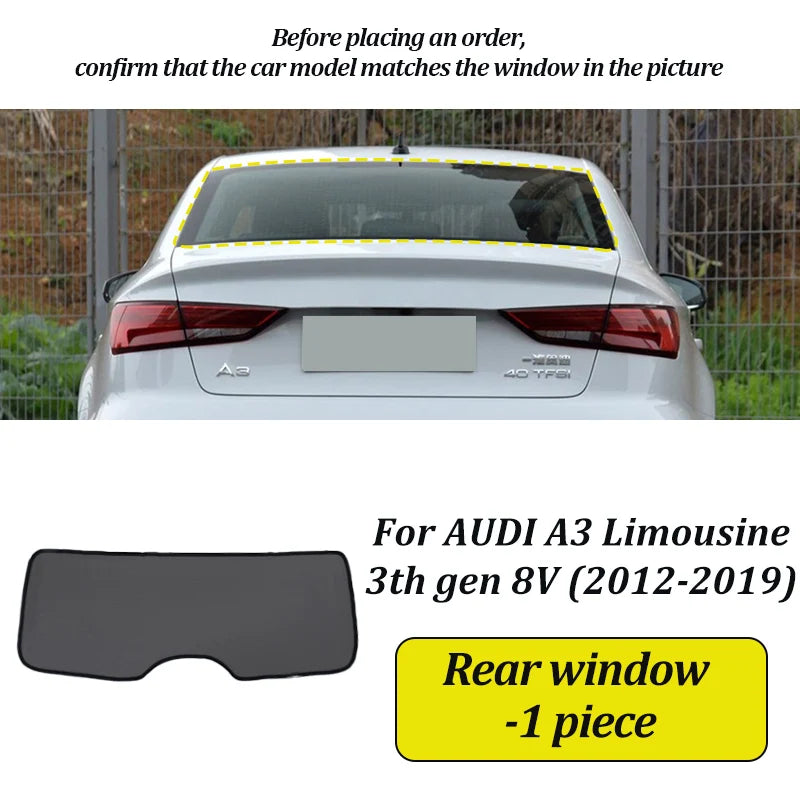 Pare-Soleil Magnétique Audi A3 8V Berline 2016-2020 Vitres Latérales et Lunette Arrière Anti-UV